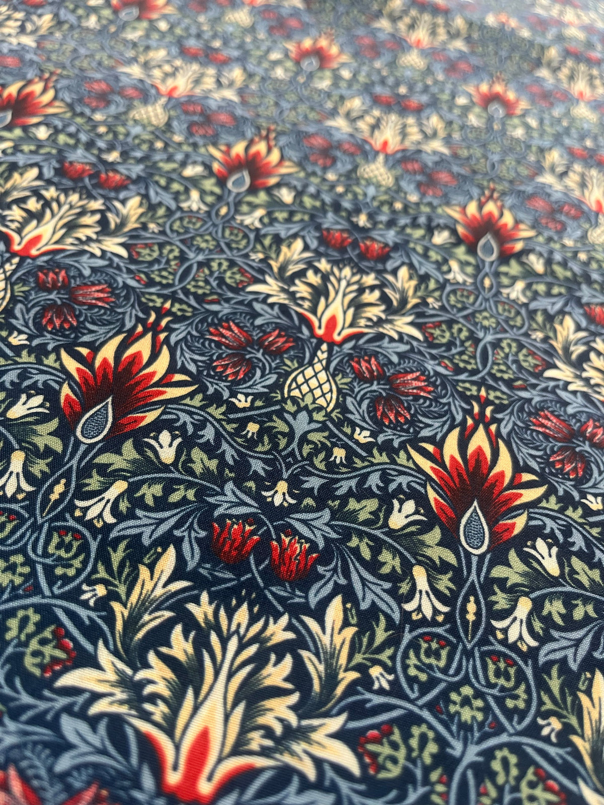 Close-up of William Morris Snakeshead print