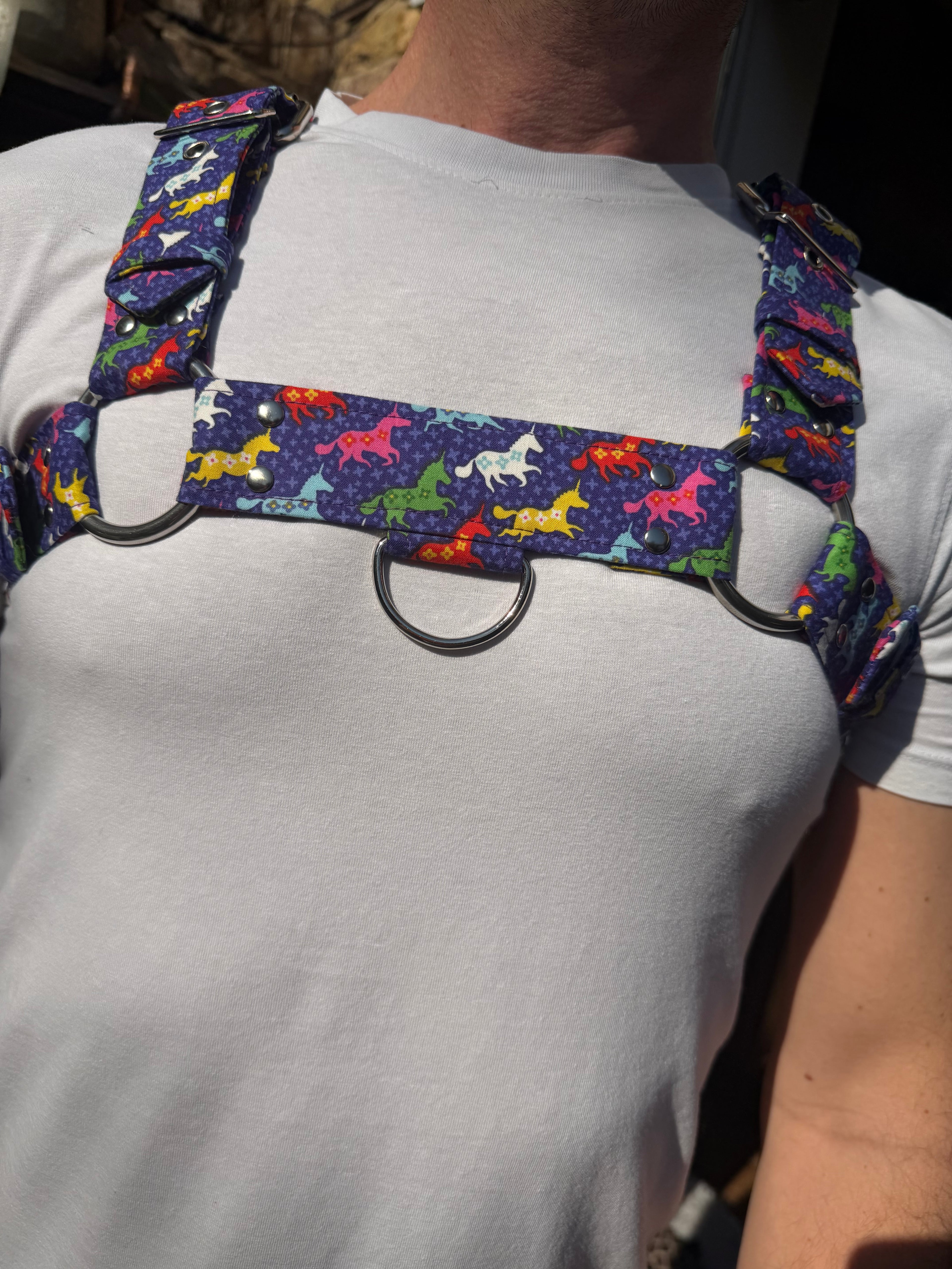 H Harness — Scandi Unicorns in Purple (Festival)