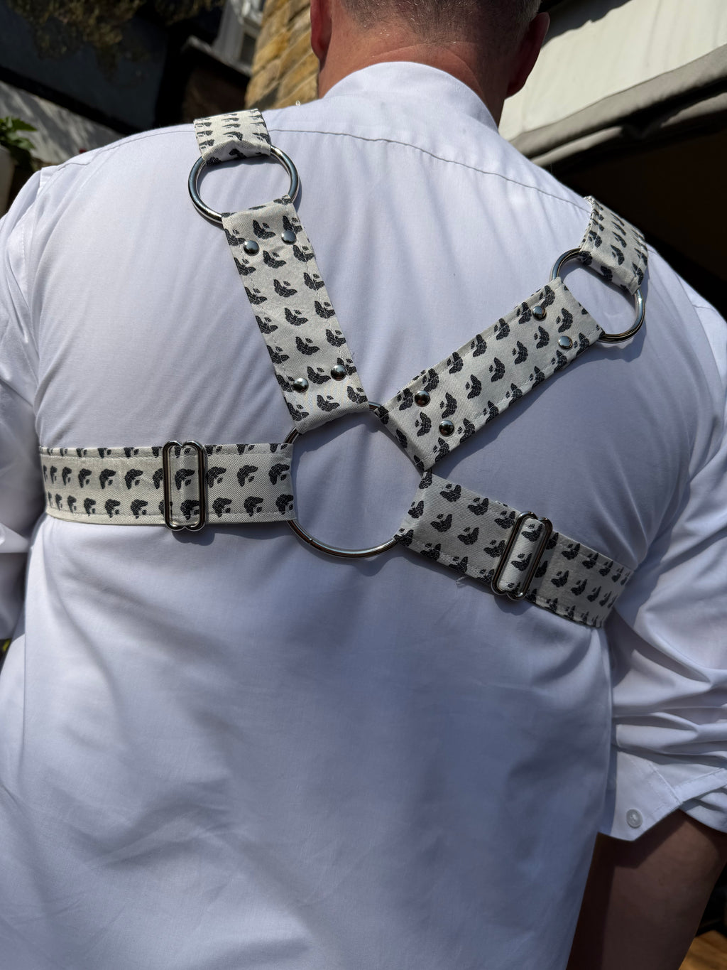X Harness — White Queen Bee Silk (Tie Cloth)