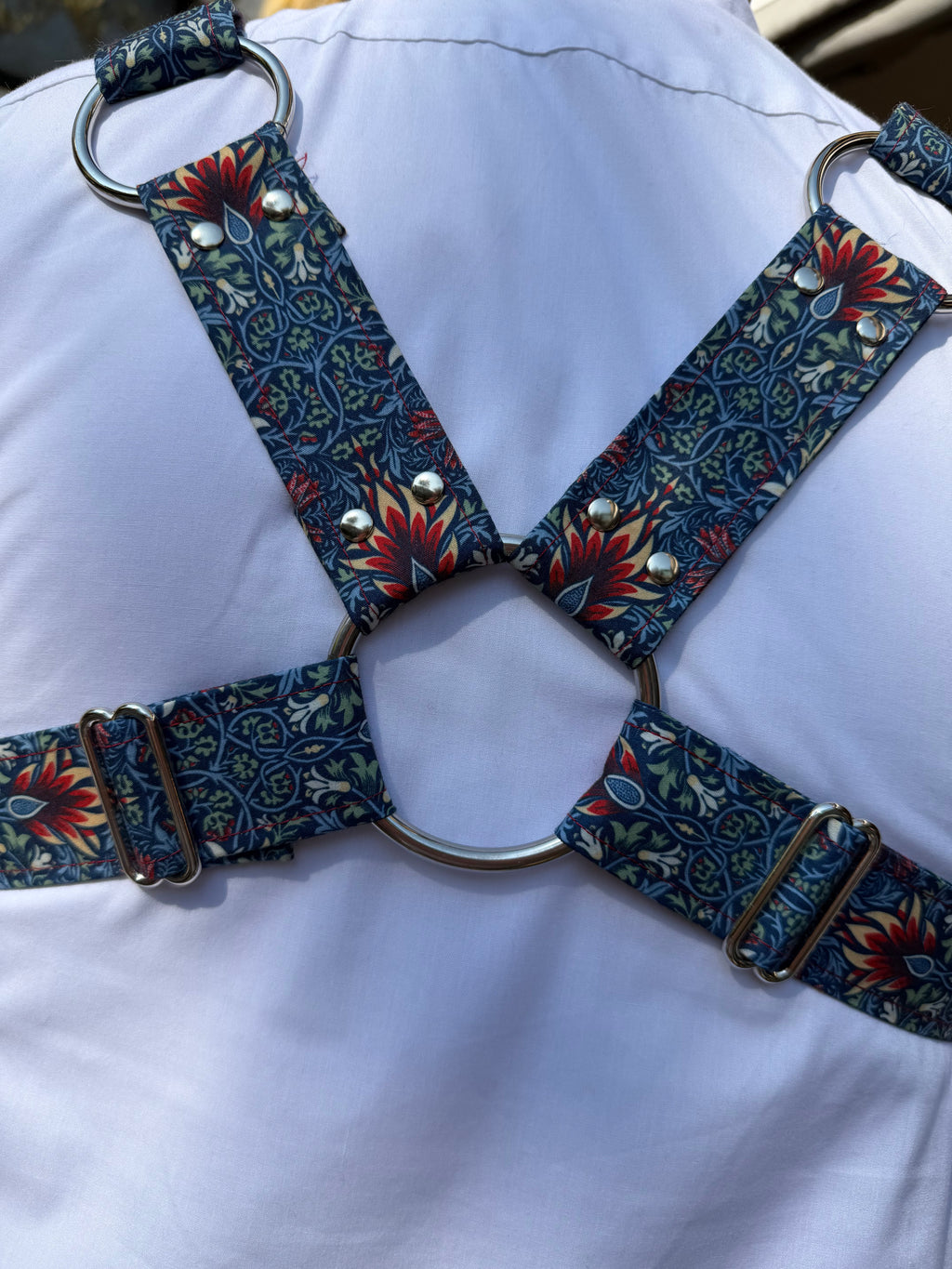 X Harness — Snakeshead in Blue (William Morris)