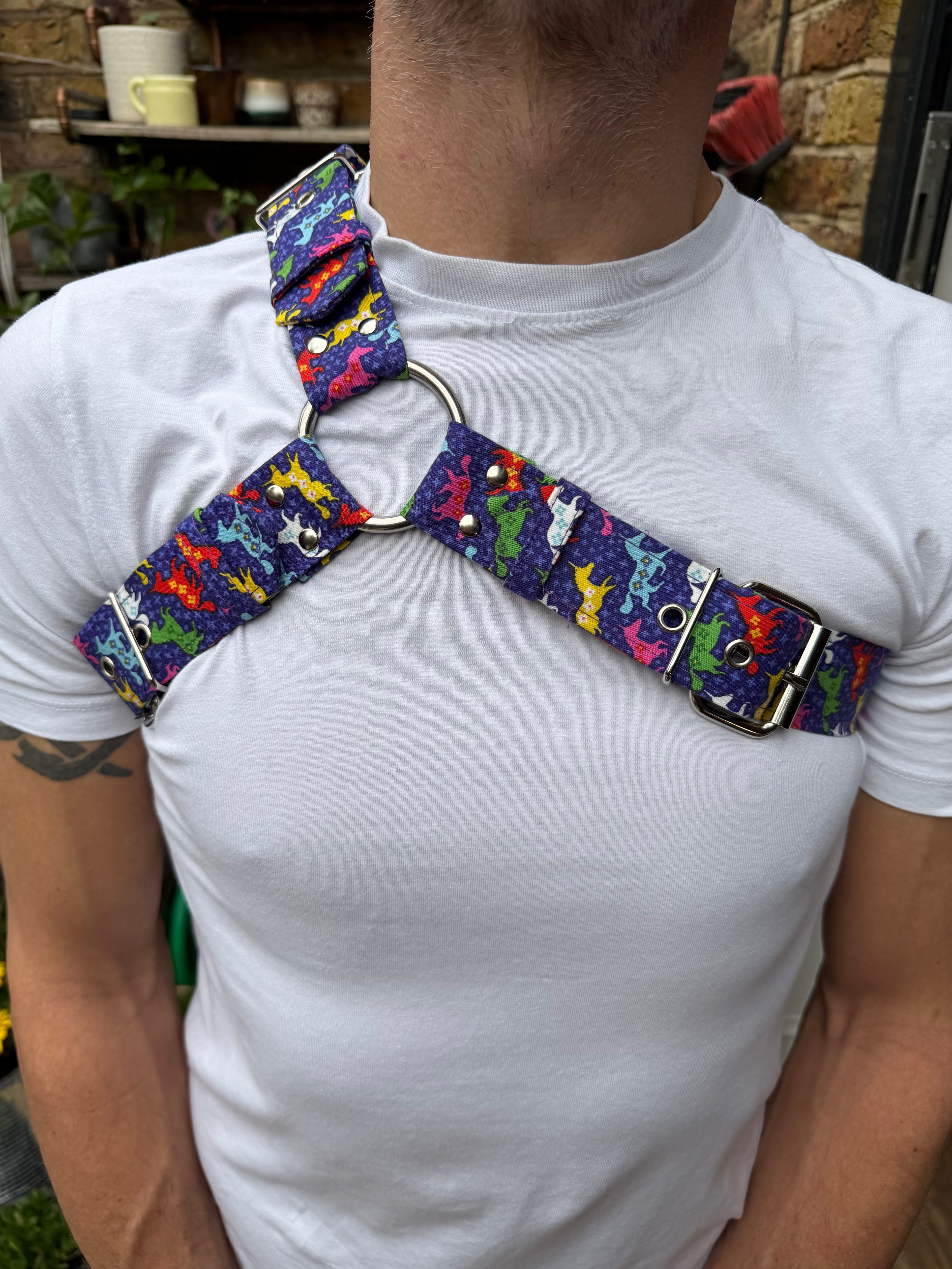 Y Harness — Scandi Unicorns in Purple (Festival)