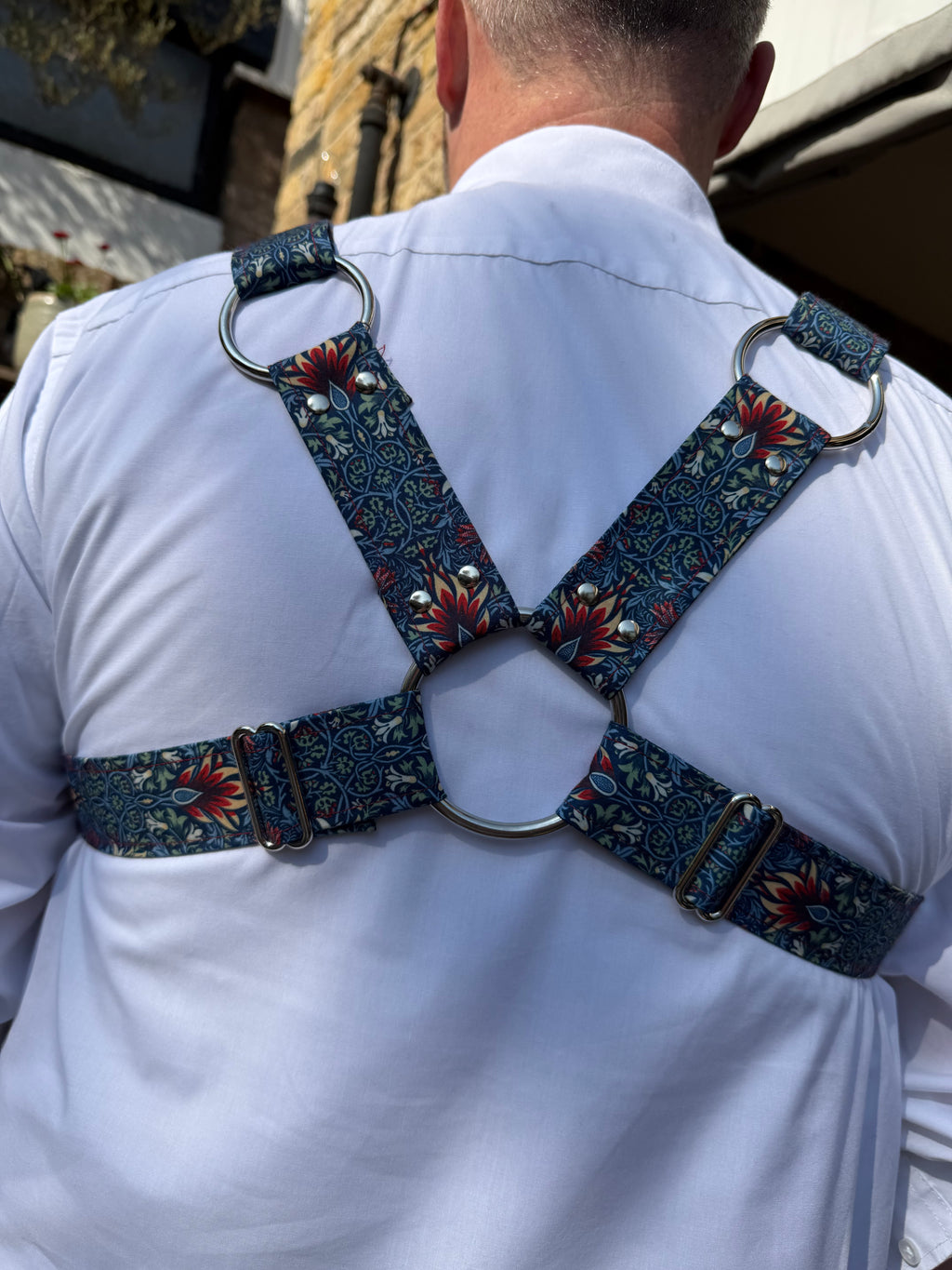 X Harness — Snakeshead in Blue (William Morris)