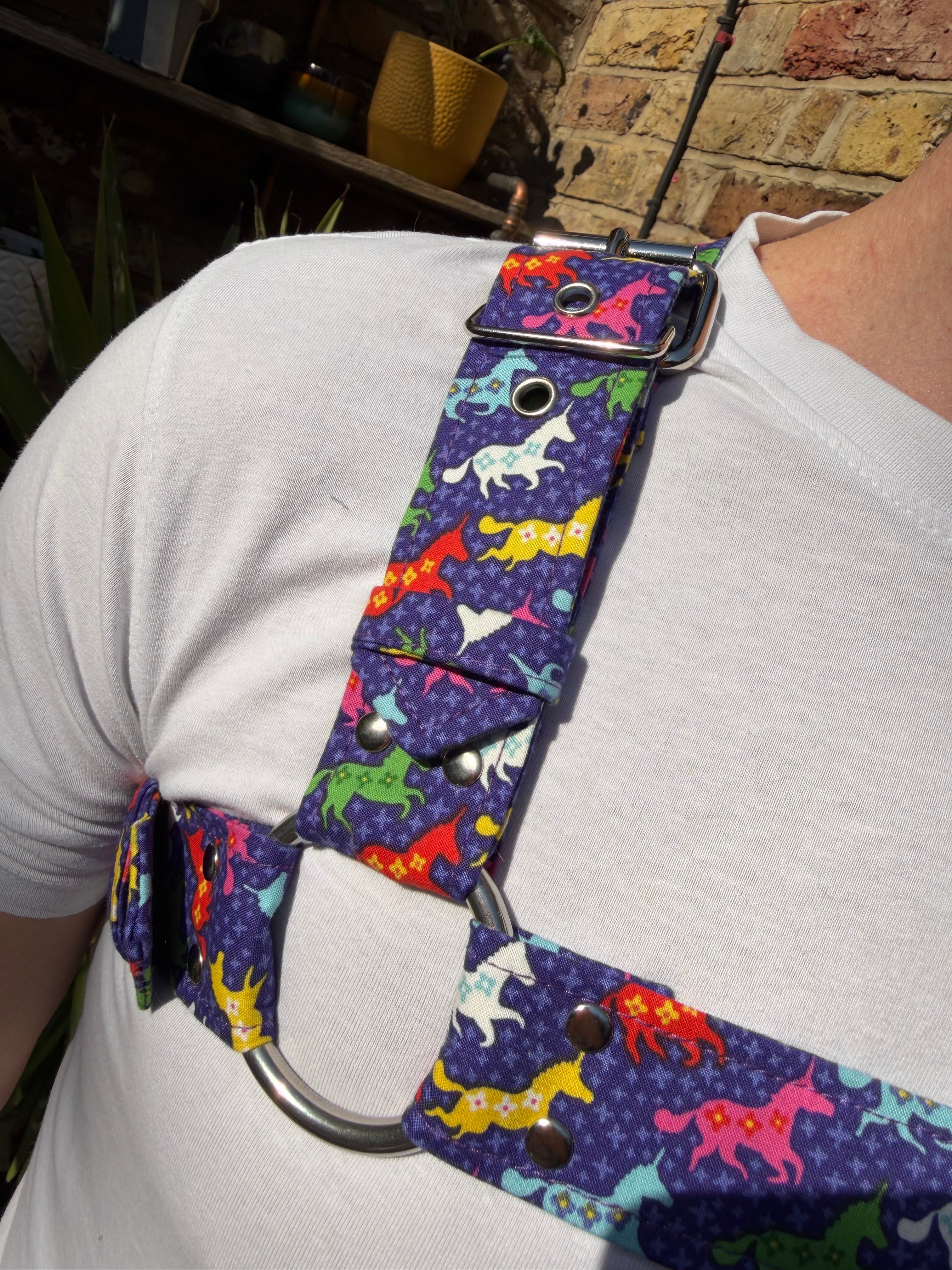 H Harness — Scandi Unicorns in Purple (Festival)