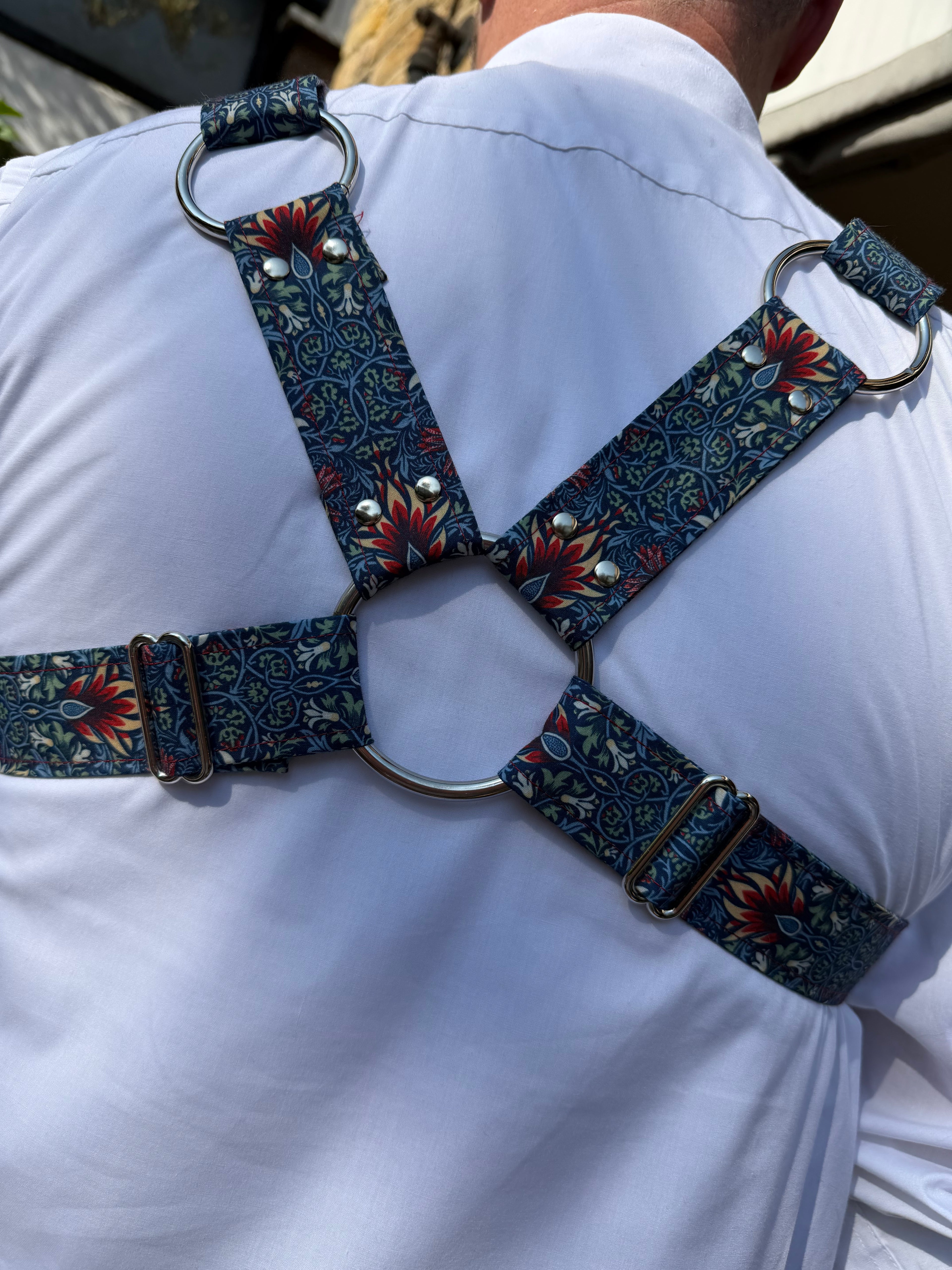 X Harness — Snakeshead in Blue (William Morris)
