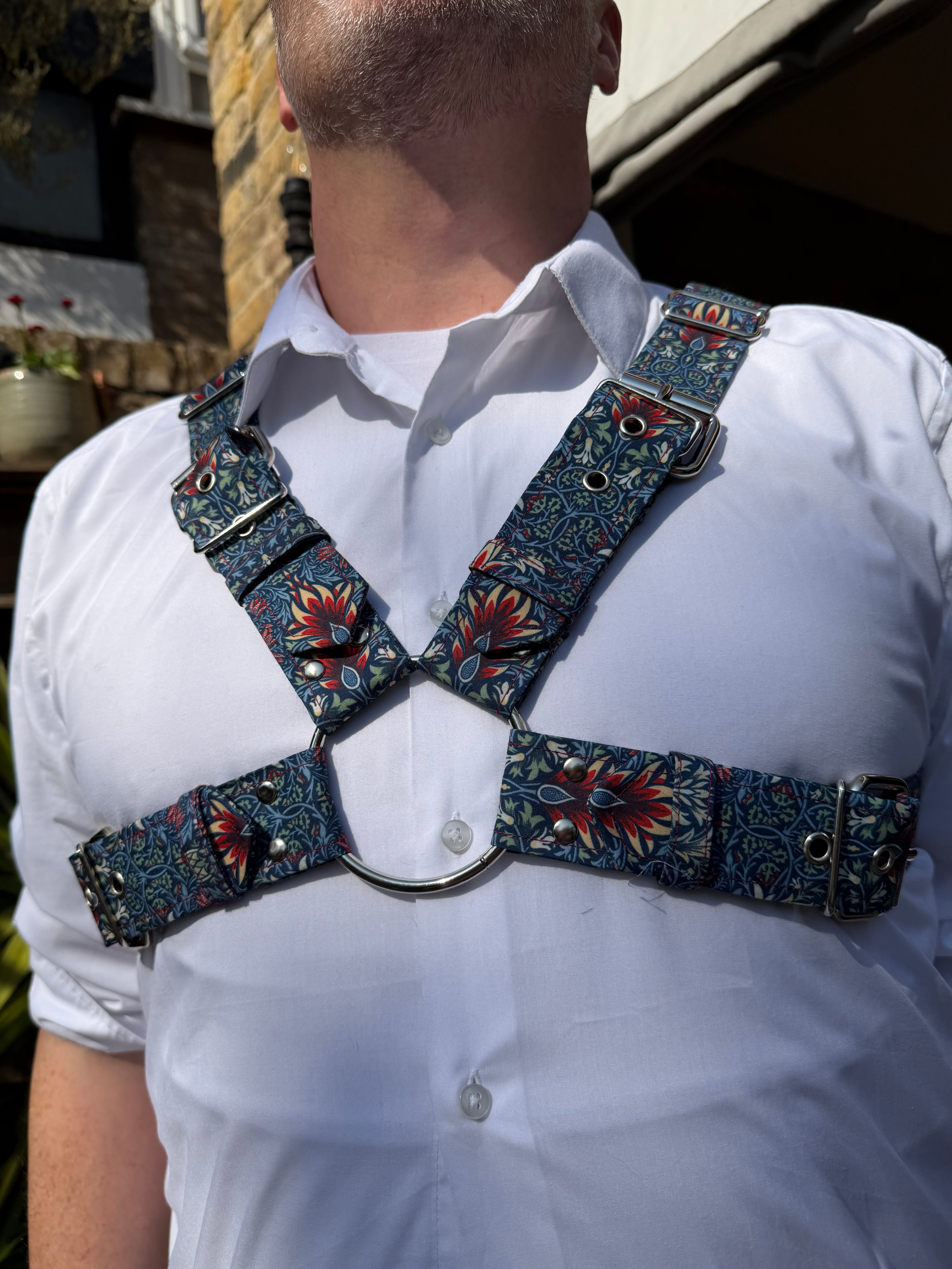 X Harness — Snakeshead in Blue (William Morris)