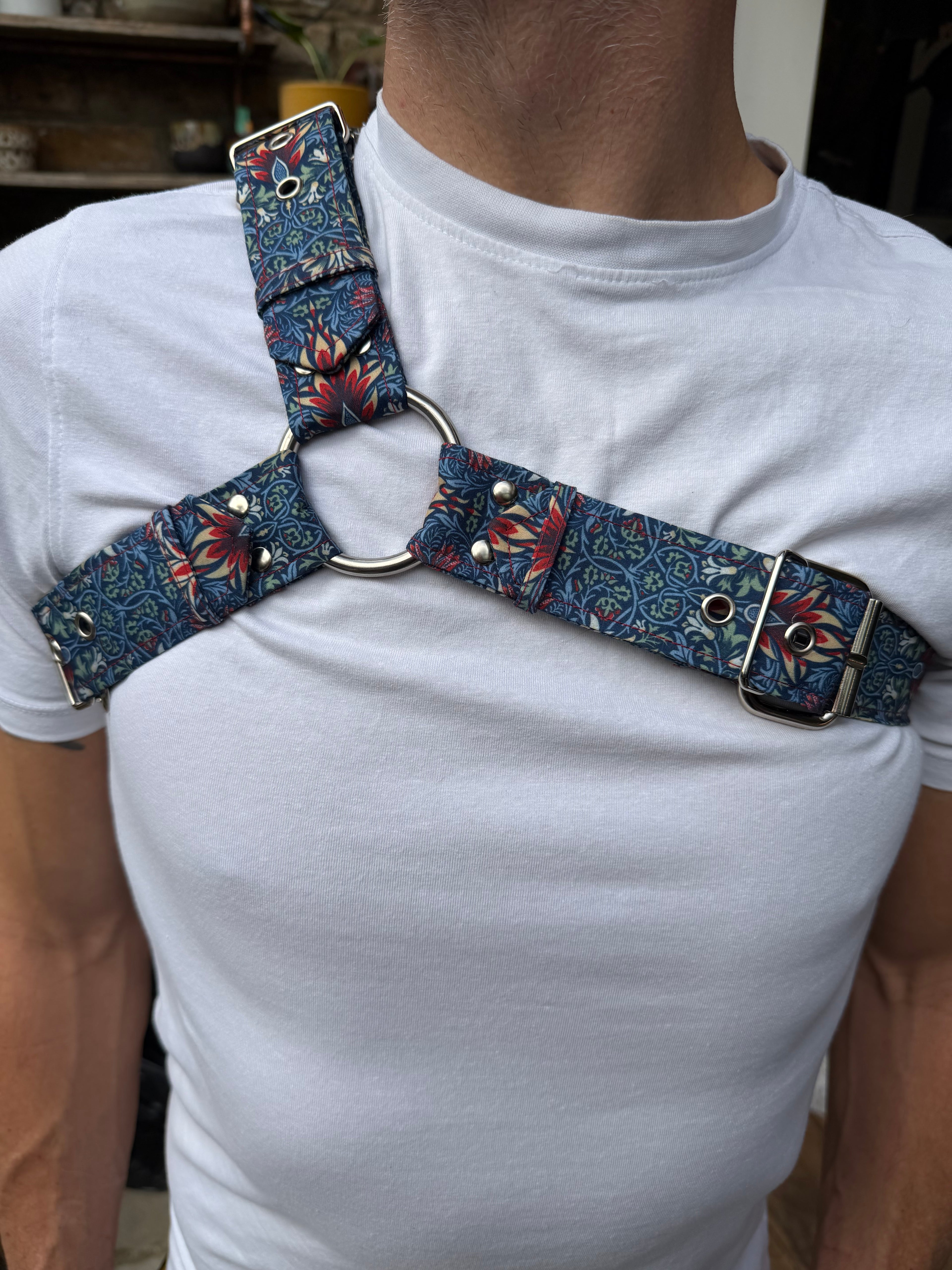 Y Harness — Snakeshead in Blue (William Morris)