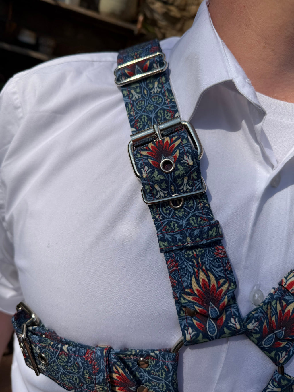 X Harness — Snakeshead in Blue (William Morris)