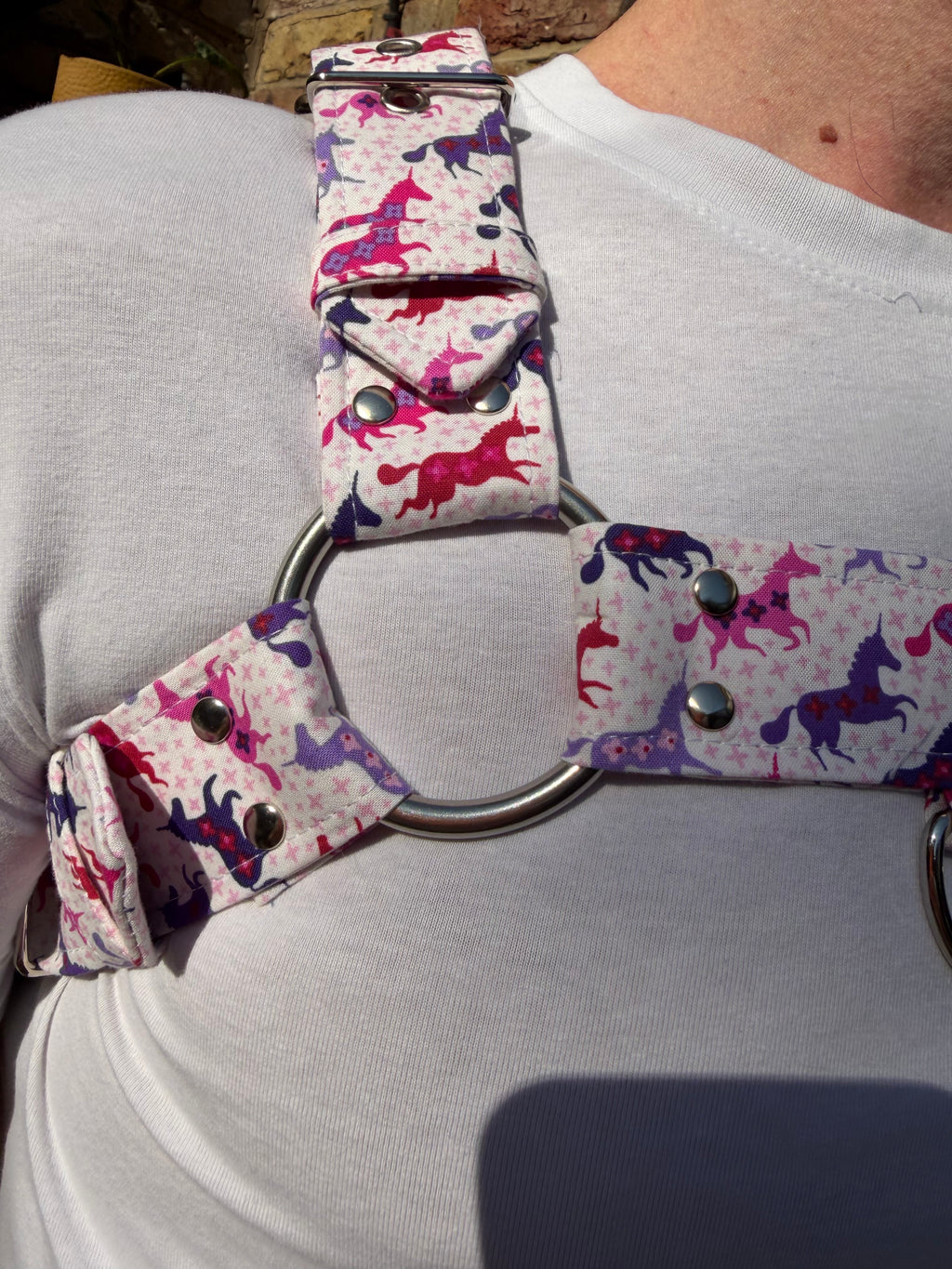 H Harness — Scandi Unicorns in White (Festival)