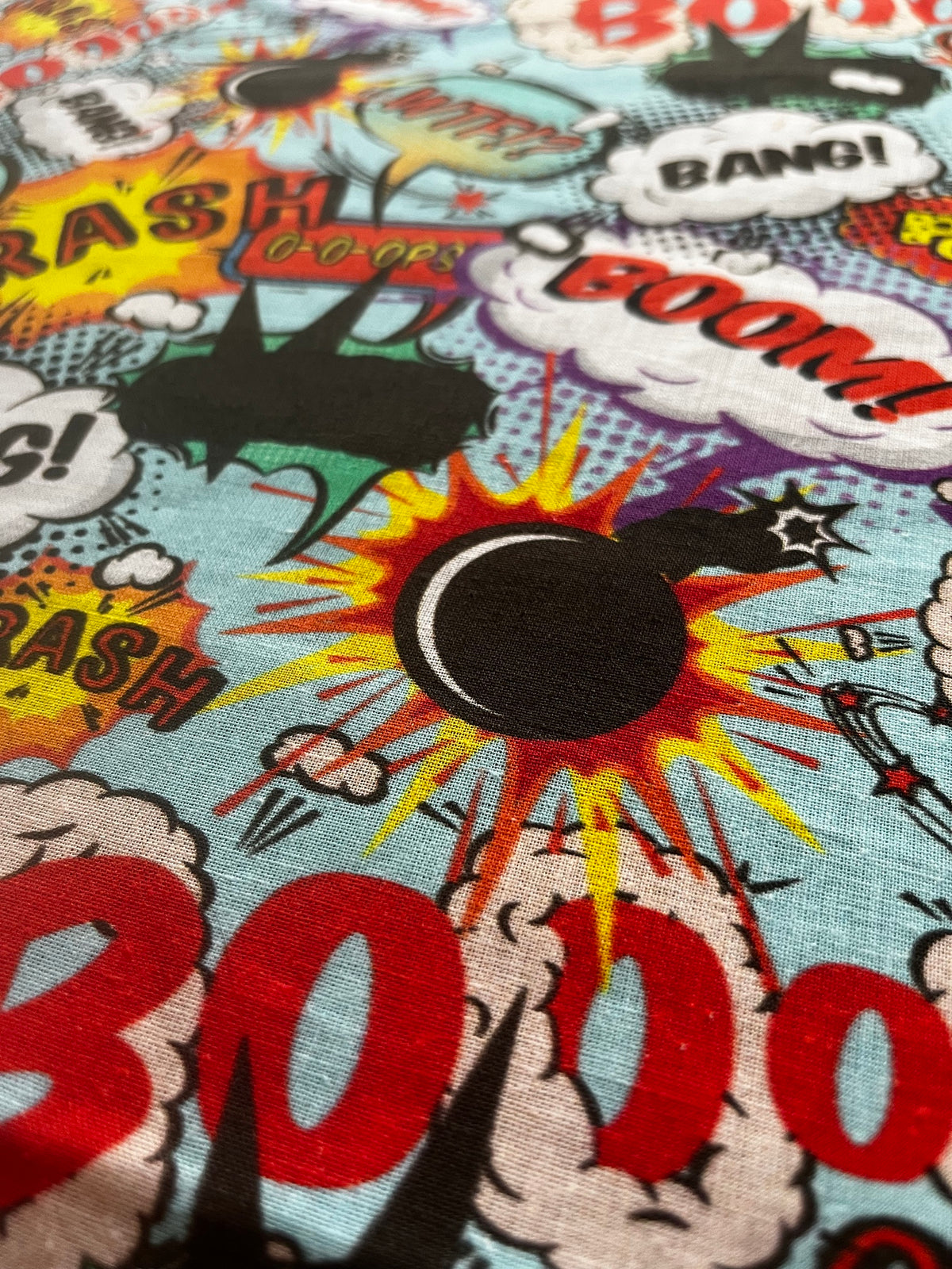 Close-up of Comic Speech Bubbles cotton print