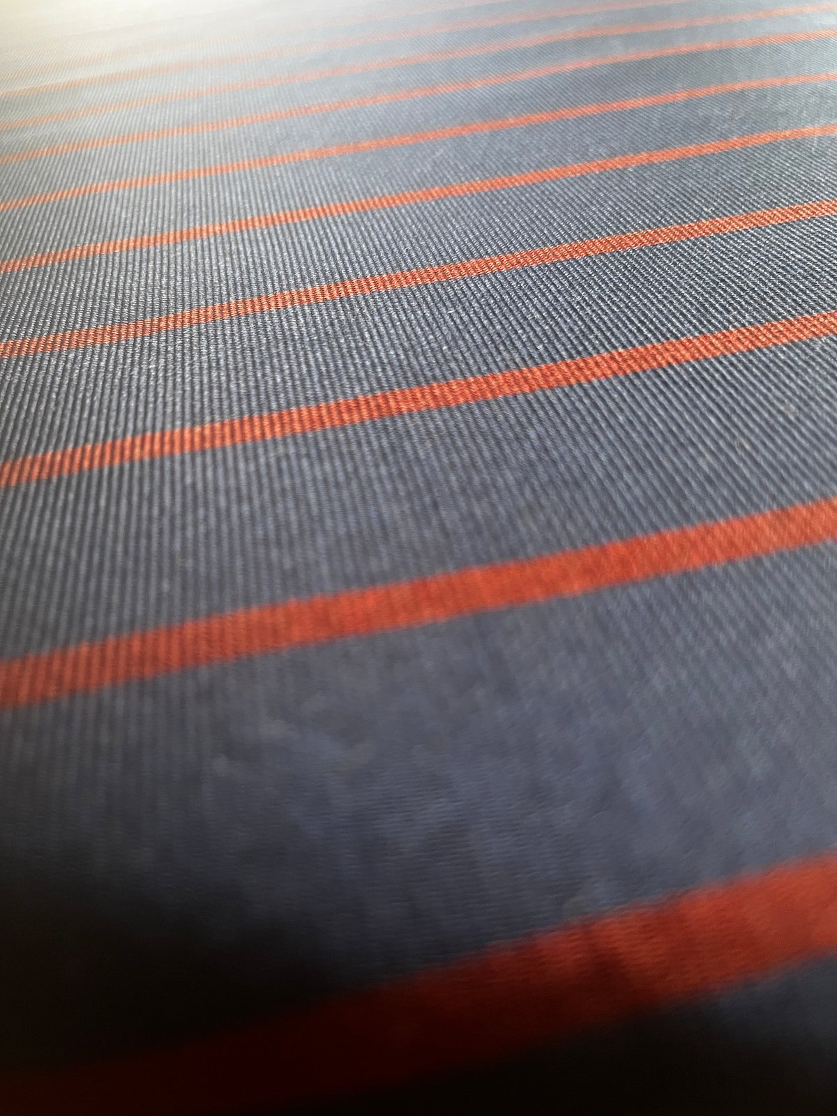 Close-up of Navy with Red Stripes tie cloth