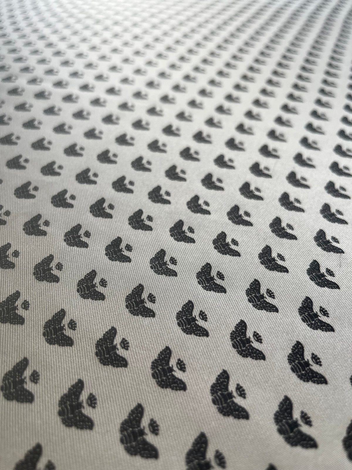 Close-up of White Queen Bee silk foulard